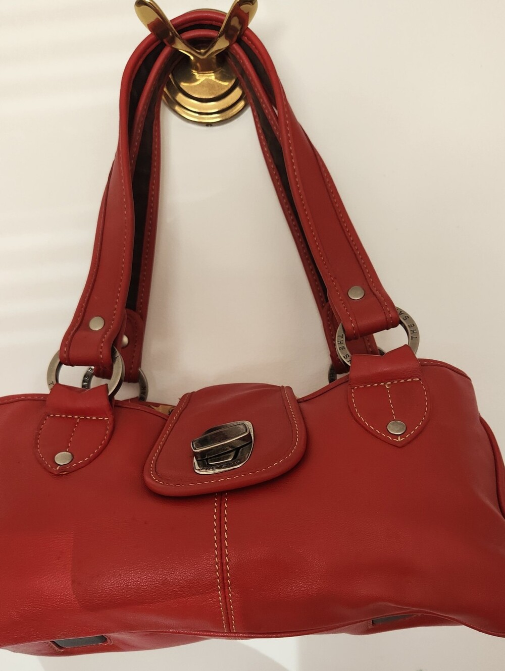 Red Leather " THE SAK" Shoulder Bag - Women's Handbag